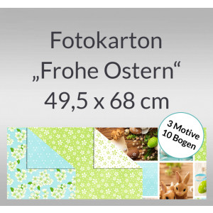 Fotokarton "Frohe Ostern" 49,5 x 68 cm - 10 Bogen sortiert
