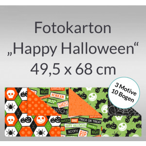 Fotokarton "Happy Halloween" 49,5 x 68 cm - 10 Bogen sortiert