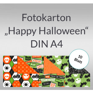 Fotokarton "Happy Halloween" DIN A4 - 10 Blatt