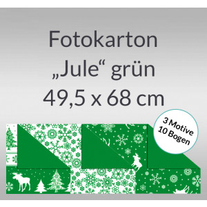 Fotokarton "Jule" grün 49,5 x 68 cm -10 Bogen sortiert