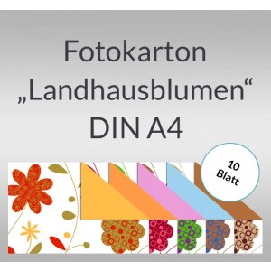 Fotokarton "Landhausblumen" DIN A4 - 10 Blatt