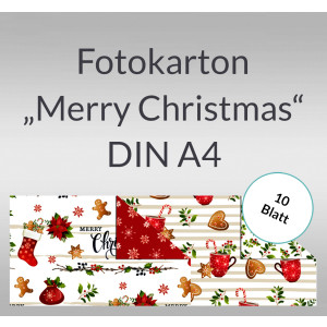 Fotokarton "Merry Christmas" DIN A4 - 10 Blatt