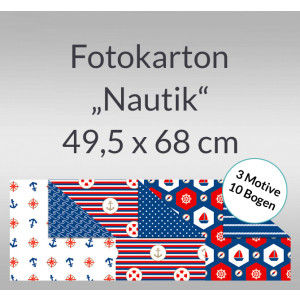 Fotokarton "Nautik" 49,5 x 68 cm - 10 Bogen sortiert