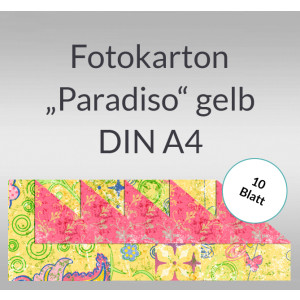 Fotokarton "Paradiso" gelb DIN A4 - 10 Blatt