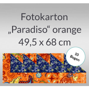 Fotokarton "Paradiso" orange 49,5 x 68 cm - 10 Bogen