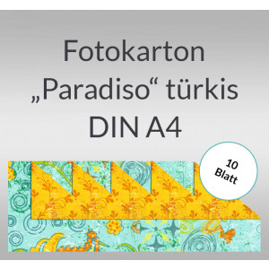 Fotokarton "Paradiso" türkis DIN A4 - 10 Blatt