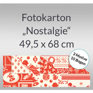Fotokarton Weihnachten "Nostalgie" 49,5 x 68,0 cm - 10 Bogen sortiert