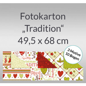 Fotokarton Weihnachten "Tradition" 49,5 x 68,0 cm - 10 Bogen sortiert