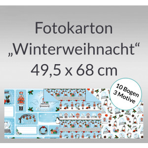 Fotokarton "Winterweihnacht" 49,5 x 68 cm - 10 Blatt sortiert