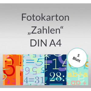 Fotokarton "Zahlen" DIN A4 - 5 Blatt