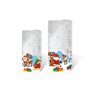 Geschenk-Bodenbeutel "Weihnachtsmann" 11,5 x 19,0 cm - 10 Stück