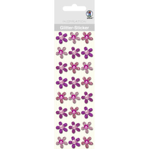 Glitter Sticker "Blüten" rosa