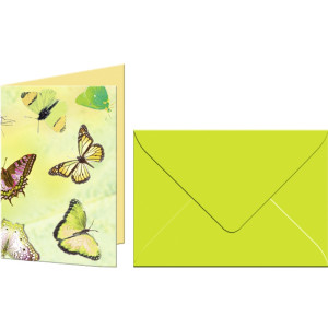 Grußkarten "Schmetterlinge" mit Kuverts gelb