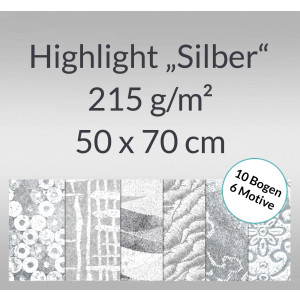 Highlight "Silber" 50 x 70 cm - 10 Bogen sortiert