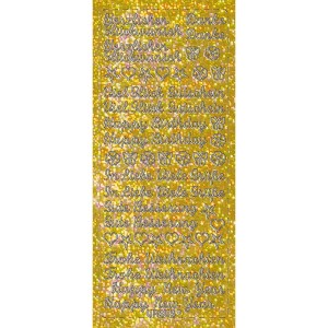 Hologramm Sticker "Grüße" gold