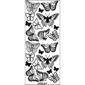 Hologramm Sticker "Schmetterlinge" silber