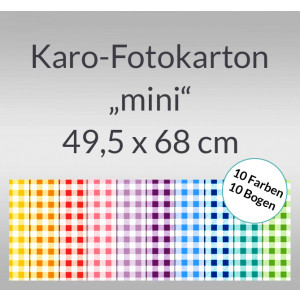Karo-Fotokarton "mini" 49,5 x 68 cm - 10 Bogen sortiert