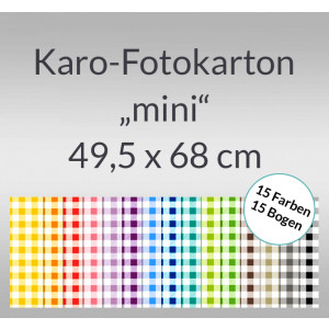 Karo-Fotokarton "mini" 49,5 x 68 cm - 15 Bogen sortiert