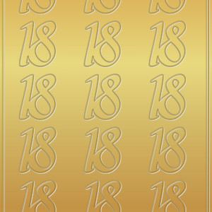 Kreativ Sticker "18" gold
