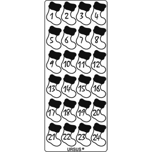 Kreativ Sticker "Adventszahlen Stiefelchen" silber