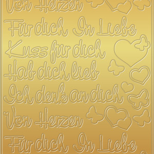 Kreativ Sticker "Alles Liebe" gold