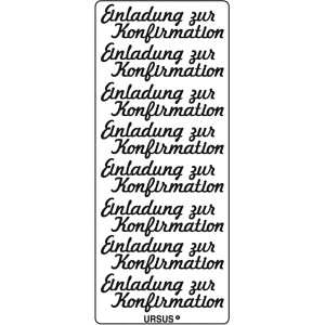 Kreativ Sticker "Einladung zur Konfirmation" silber