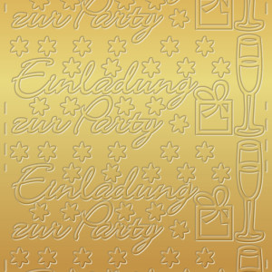 Kreativ Sticker "Einladung zur Party" gold