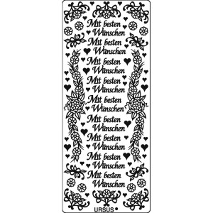 Kreativ Sticker "mit besten Wünschen" silber