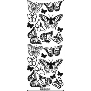 Kreativ Sticker "Schmetterlinge" silber