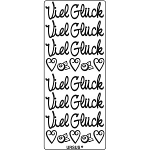 Kreativ Sticker "Viel Glück" groß, silber