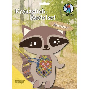 Kreuzstich-Bastelset Waschbär