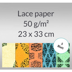 Lace paper 50 g/qm 23 x 33 cm - 5 Blatt