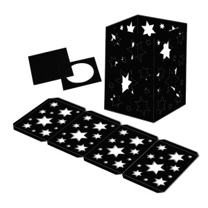 Laternenpackung "Sterne" schwarz