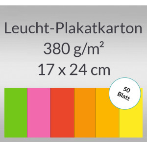 Leucht-Plakatkarton 380 g/qm 17 x 24 cm - 50 Blatt