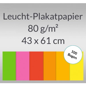 Leucht-Plakatpapier 80 g/qm 43 x 61 cm - 100 Blatt
