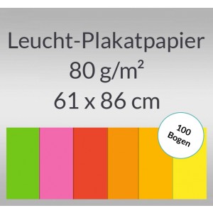 Leucht-Plakatpapier 80 g/qm 61 x 86 cm - 100 Bogen