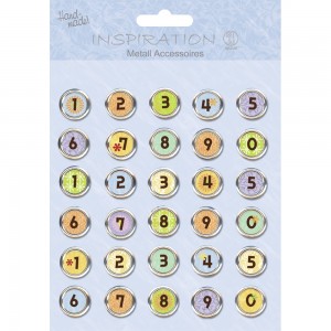 Metall Accessoires "Zahlen" rund