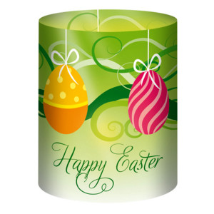 Mini-Tischlichter "Ambiente" Happy Easter grün - Motiv 140