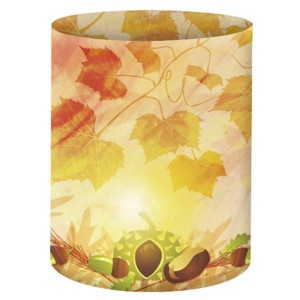 Mini-Tischlichter "Ambiente" Herbstfarben mit Blättern - Motiv 04