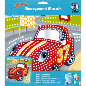 Moosgummi-Mosaik "Glitter" Rennwagen