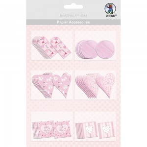 Papier Accessoires "rosa Herzen"