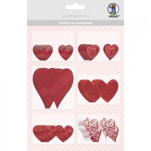 Papier Accessoires "rote Herzen"