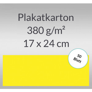 Plakatkarton 380 g/qm 17 x 24 cm citronengelb - 50 Blatt