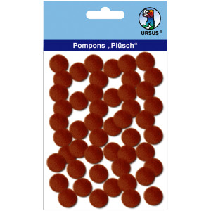 Pompons "Plüsch" 15 mm dunkelbraun