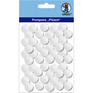 Pompons "Plüsch" 15 mm weiß