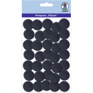 Pompons "Plüsch" 25 mm schwarz