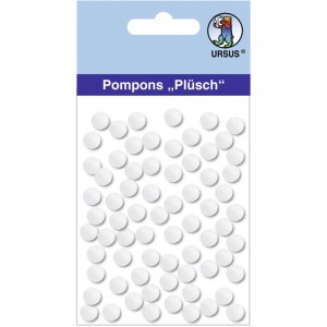 Pompons "Plüsch" 7 mm weiß
