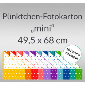Pünktchen-Fotokarton "mini" 49,5 x 68 cm - 10 Bogen sortiert