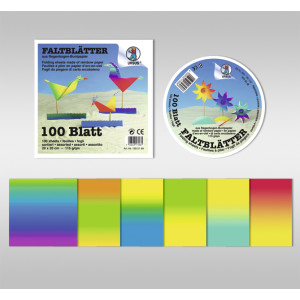 Regenbogen-Buntpapier-Faltblätter 115 g/qm ø 15 cm
