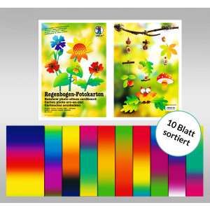 Regenbogen-Fotokarton 23 x 33 cm - 10 Blatt sortiert